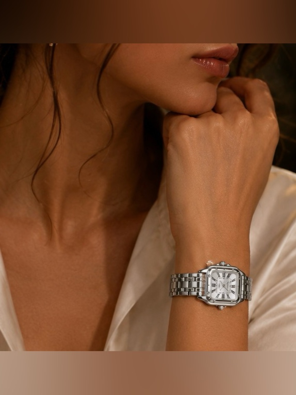 Elegant Silver Women's Bracelet Watch - Silver